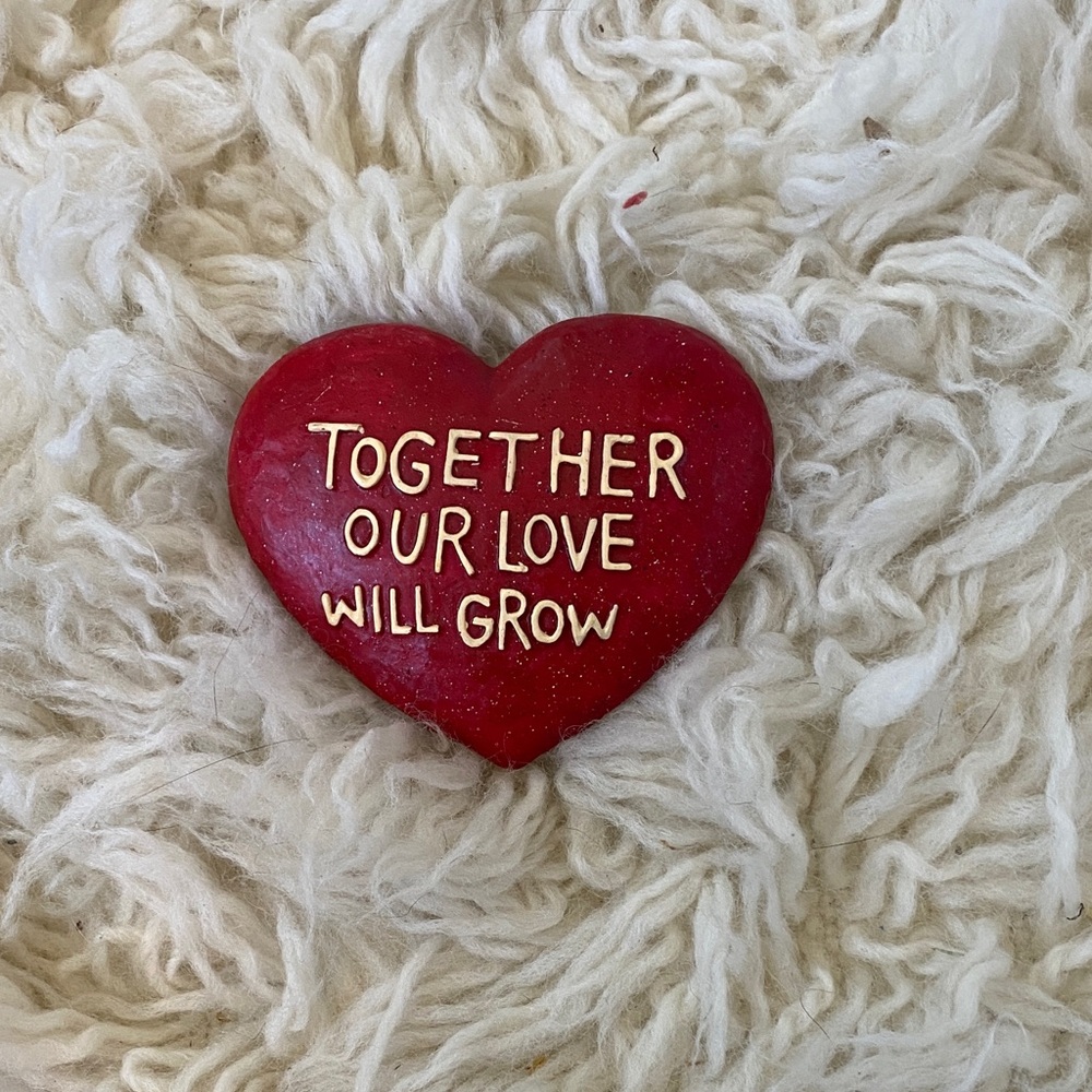 Red Heart Decor with Inspirational Message